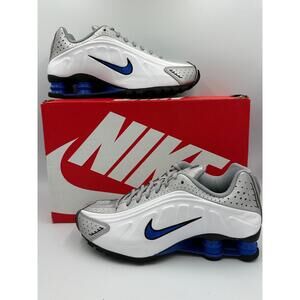 Nike Shox R4 GS White/Silver/Royal Blue CW2626-100 | Sz 6.5Y / 8W | NIB OG All